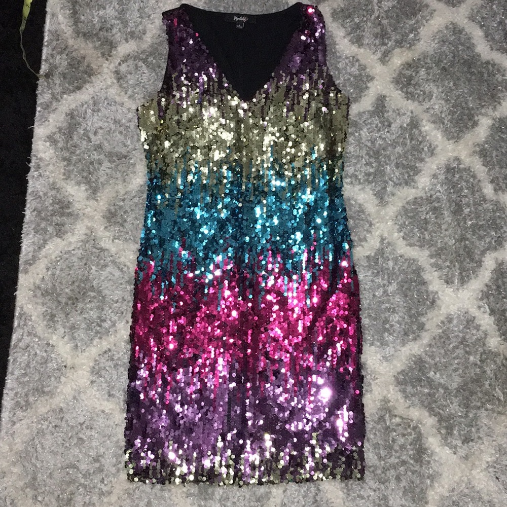 Multicolor sequin minidress